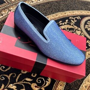 Amalfi Textured Blue Loafers